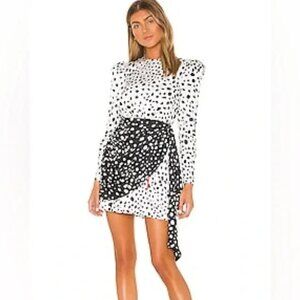 LPA white and black polka dot mini dress (XXS)